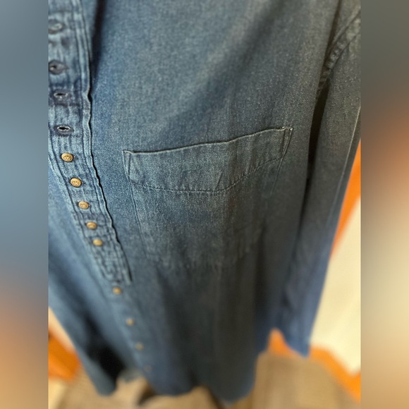 NWT retro Civilian Heritage traditional Irish Grandfather Shirt. M denim - Picture 10 of 16